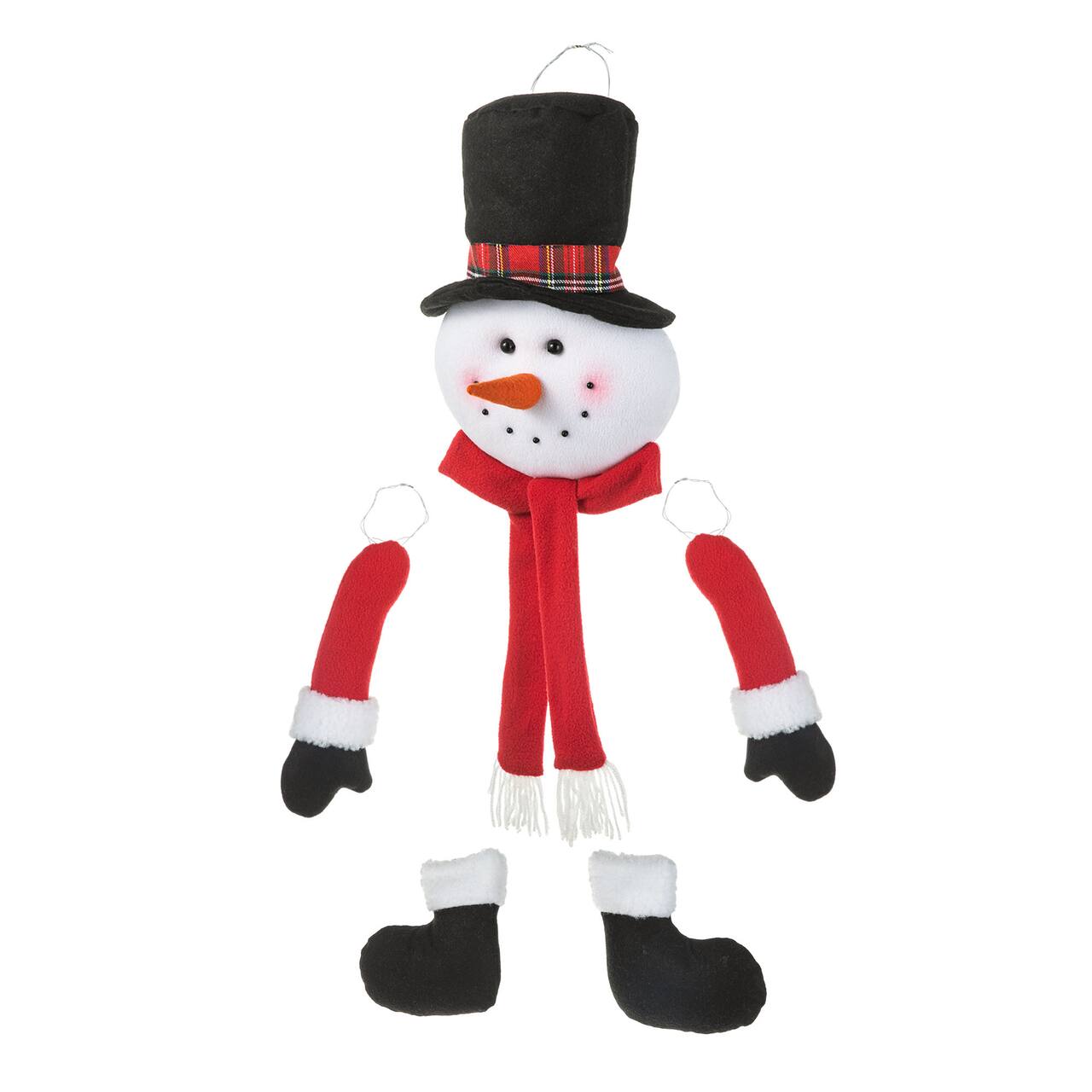 Glitzhome® 13" Jumbo Christmas Fabric Snowman Ornament Set